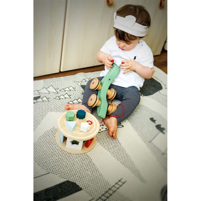 Small Foot Pull Toy Snail, με διαλογέα, ξύλινο
