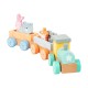 Small Foot Train, ξύλινο, σε παστέλ χρώματα, 9 μέρη
