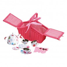 Small Foot ροζ καλάθι πικνίκ με σερβίτσιο τσαγιού