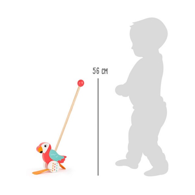Small Foot Push Toy Parrot, ξύλινο, 47 x 6 x 18 cm