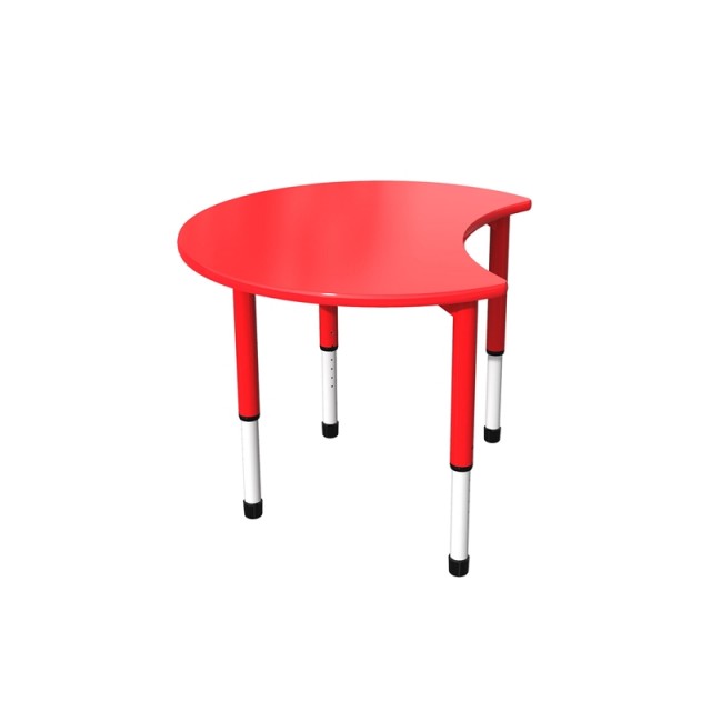 RFG Student Desk Moon, ρυθμιζόμενο ύψος, 900 x 900 x 550-750 mm, κόκκινο
