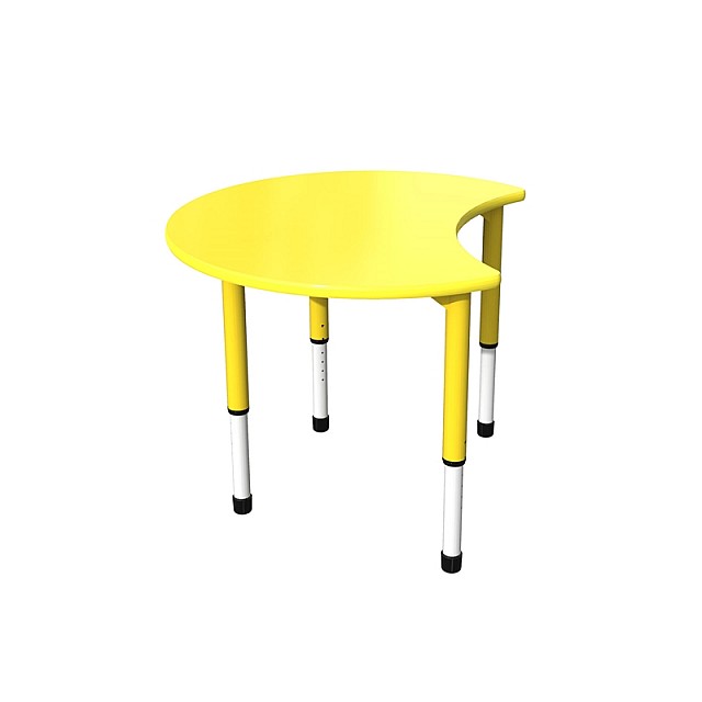RFG Student Desk Moon, ρυθμιζόμενο ύψος, 900 x 900 x 550-750 mm, κίτρινο