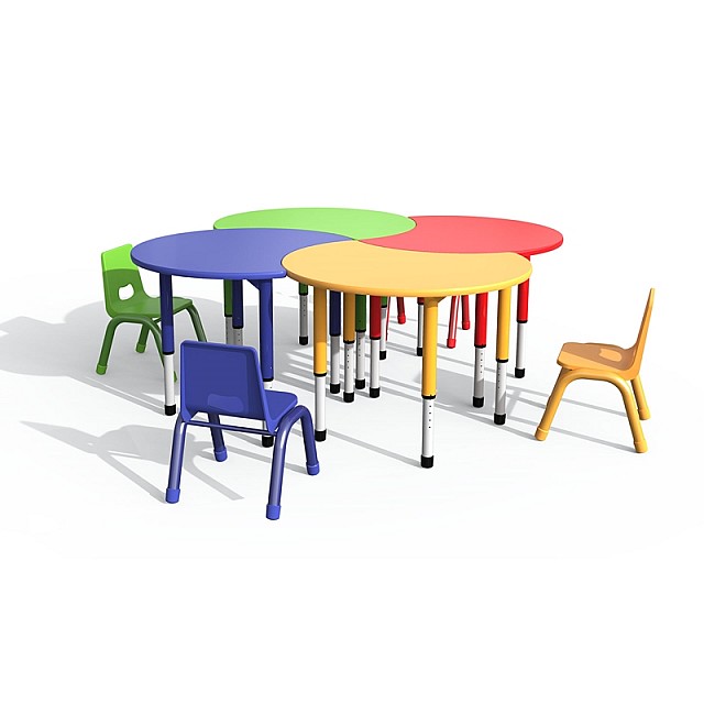 RFG Student Desk Moon, ρυθμιζόμενο ύψος, 900 x 900 x 550-750 mm, κίτρινο