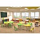 RFG Student Desk Moon, ρυθμιζόμενο ύψος, 900 x 900 x 550-750 mm, μπλε