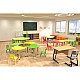 RFG Student Desk Moon, ρυθμιζόμενο ύψος, 900 x 900 x 550-750 mm, μπλε
