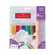 Faber-Castell χρωματιστά μολύβια Grip 2001, 18 στάνταρ και 6 λαμπερά χρώματα