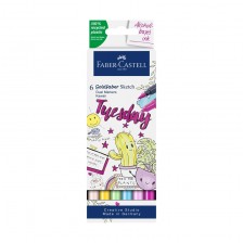 Faber-Castell μαρκαδόροι Goldfaber Sketch Kawaii, 6 τμχ