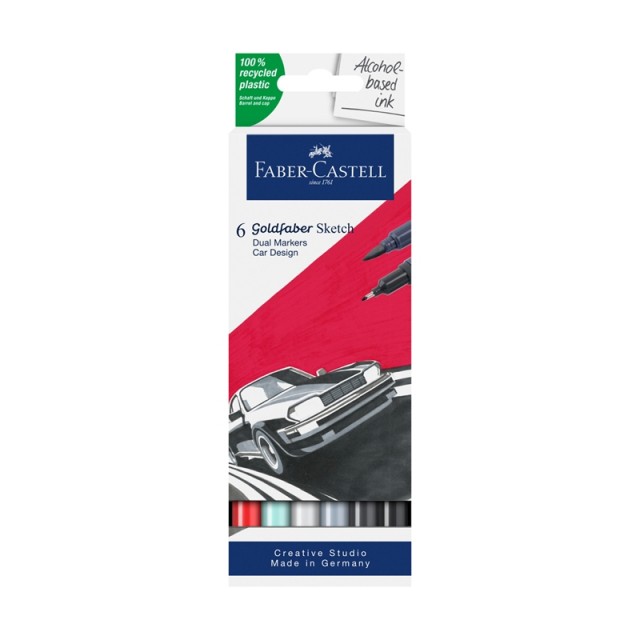 Faber-Castell Marker Goldfaber Sketch - Αυτοκίνητο, 6 τεμάχια
