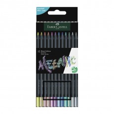 Faber-Castell μολύβια Black Edition Metallic, 12 χρώματα