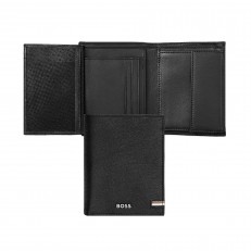 Hugo Boss πορτοφόλι Iconic κάθετο με καπάκι, μαύρο