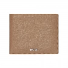 Hugo Boss πορτοφόλι Classic Grained με καπάκι, καραμέλα