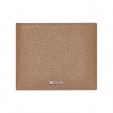Hugo Boss πορτοφόλι Classic Grained με καπάκι, καραμέλα