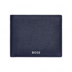 Hugo Boss πορτοφόλι Classic Grained με καπάκι, σκούρο μπλε
