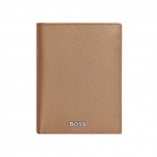 Hugo Boss πορτοφόλι Classic Grained κάθετο με καπάκι, καραμέλα