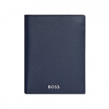 Hugo Boss πορτοφόλι Classic Grained κάθετο με καπάκι, σκούρο μπλε