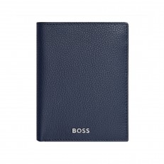 Hugo Boss πορτοφόλι Classic Grained κάθετο με καπάκι, σκούρο μπλε