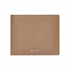 Hugo Boss πορτοφόλι Classic Grained με καπάκι και θήκη για κέρματα, καραμέλα