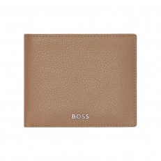 Hugo Boss πορτοφόλι Classic Grained με καπάκι και θήκη για κέρματα, καραμέλα