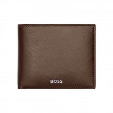 Hugo Boss πορτοφόλι Classic Smooth με καπάκι, καφέ