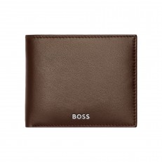 Hugo Boss πορτοφόλι Classic Smooth με καπάκι, καφέ