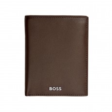 Hugo Boss πορτοφόλι Classic Smooth κάθετο με καπάκι, καφέ