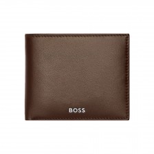 Hugo Boss πορτοφόλι Classic Smooth με θήκη για κέρματα, καφέ