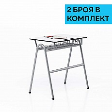 RFG μαθητικό θρανίο Letme μονό 700 x 500 x 750 mm λευκός πάγκος γκρι μέταλλο σετ 2 τεμ.
