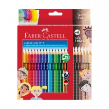 Faber-Castell χρωματιστά μολύβια Grip 2001 Skintones, 18+6 χρώματα