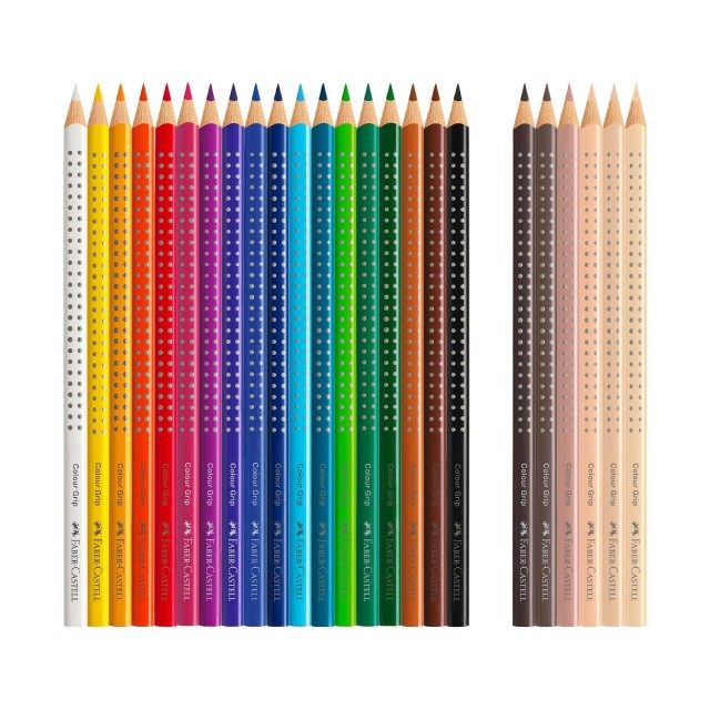 Faber-Castell χρωματιστά μολύβια Grip 2001 - Skintones, 18+6 χρώματα