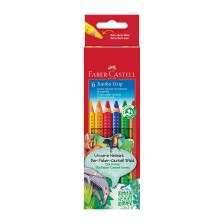 Χρωματιστά μολύβια Faber-Castell Jumbo Grip, 6 χρωμάτων
