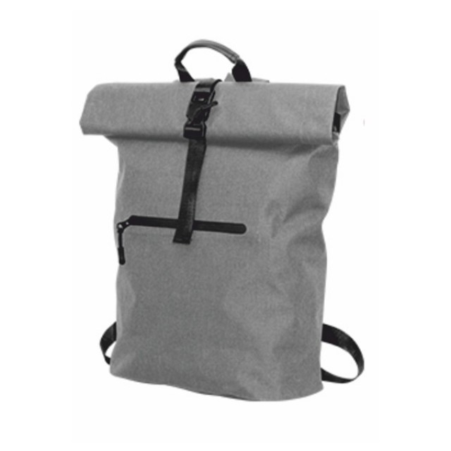 Σακίδιο πλάτης Rolltop, αδιάβροχο, με τσέπη, 300D RPET, 40 x 60 cm, γκρι
