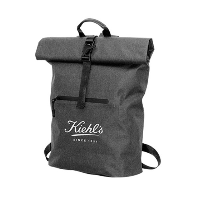 Σακίδιο πλάτης Rolltop, αδιάβροχο, με τσέπη, 300D RPET, 40 x 60 cm, μαύρο