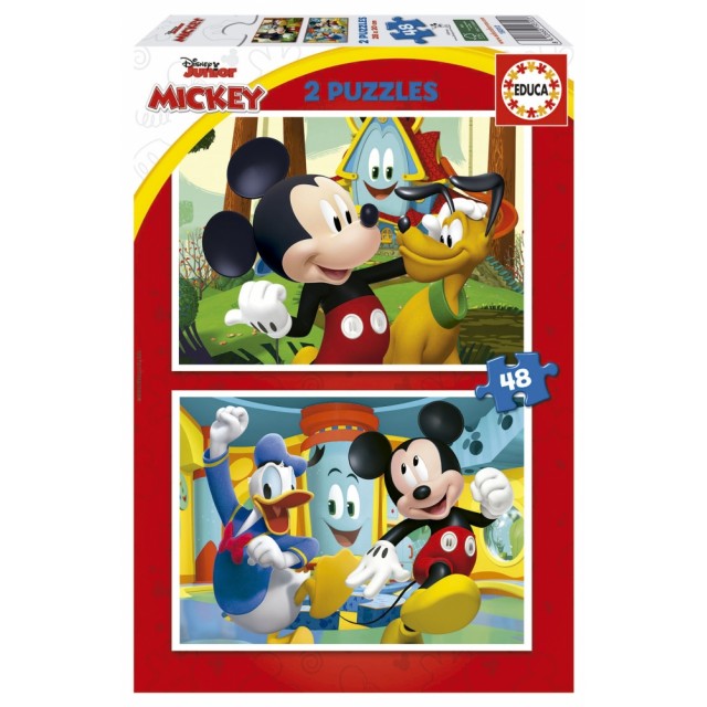 Educa 2in1 puzzle, Mickey Mouse, Fun house, 2 x 48 κομμάτια