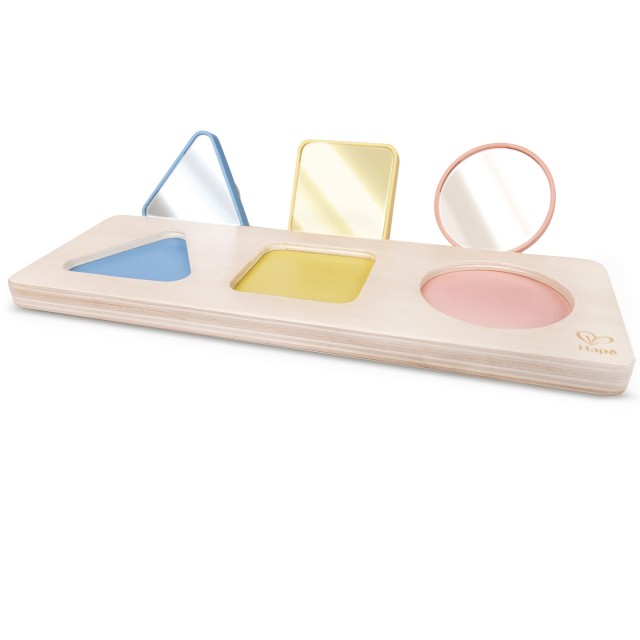 Montessori Educational Sensory Toy, Hape, Mirror Shapes, 24,6 x 6 x 8,8 cm