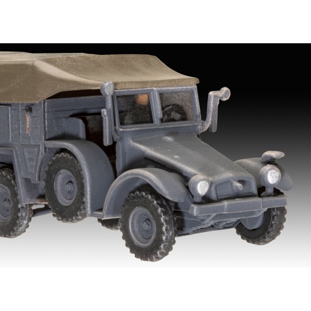 Μοντέλο συναρμολόγησης, Revell, φορτηγό σετ μίζας Krupp Protze KFZ 69 3,7cm, 61 εξαρτήματα