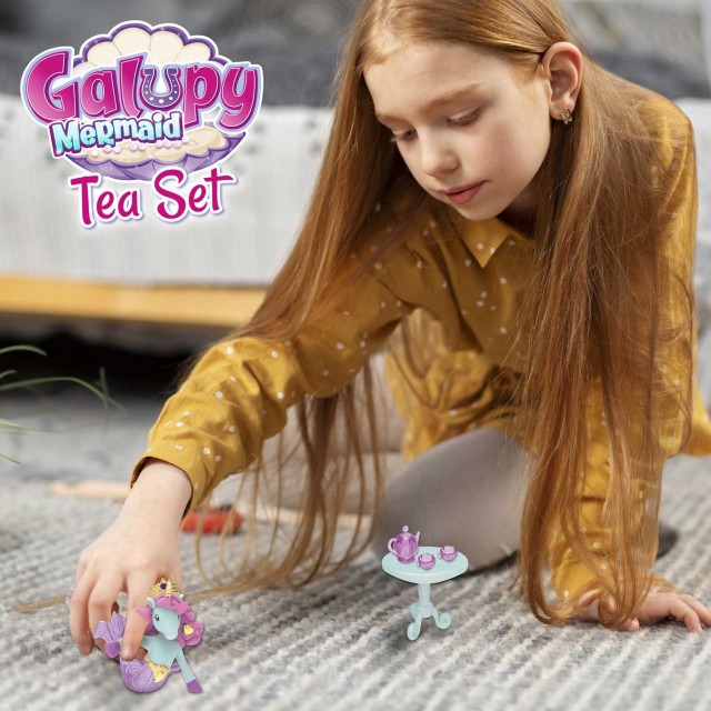 Комплект фигурки Galupy Русалка, Сервиз за чай, 5 части