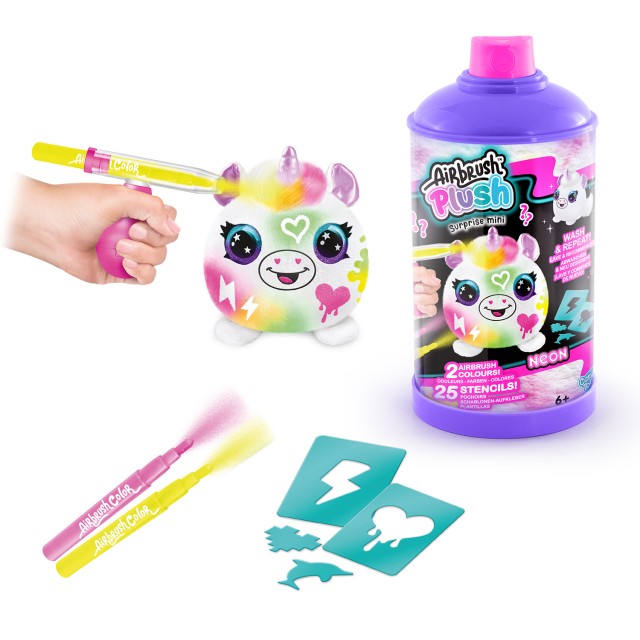 Σετ δημιουργικής δημιουργίας, Canal Toys, Μίνι λούτρινο παιχνίδι για χρωματισμό, Νέον, 10 εκ.