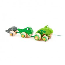 Ξύλινο παιχνίδι έλξης Οικογένεια Frog