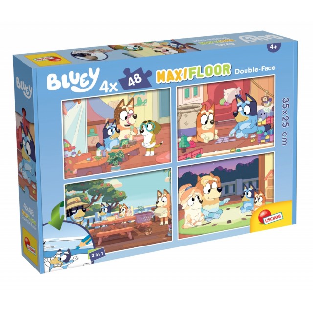 Παζλ, Lisciani, Bluey, Παζλ διπλής όψης 2 x 48 τεμαχίων
