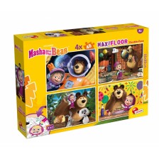 Παζλ, Lisciani, Masha and the Bear, Διπρόσωποι παζλ 4 x 48 τεμάχια