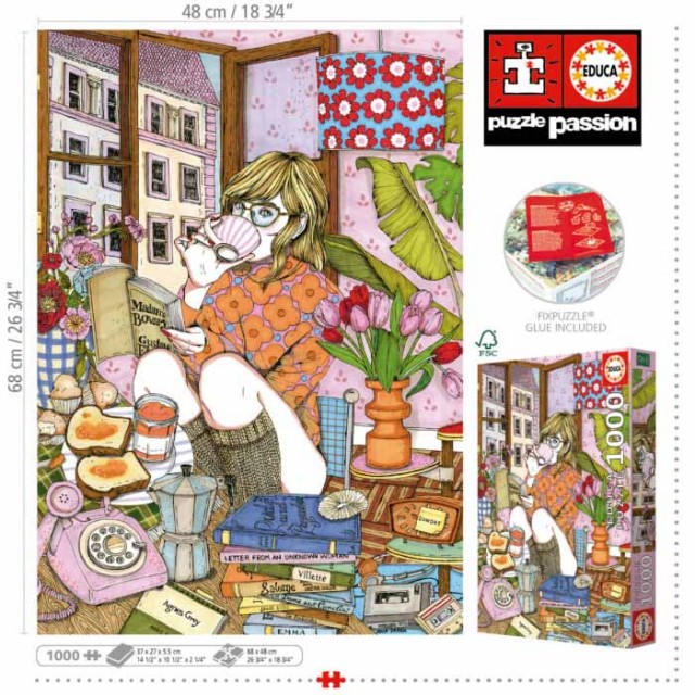 Puzzle, Educa, Time for yourself, Anna Jaren, 1000 κομμάτια