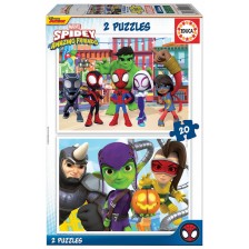Παζλ 2-σε-1 Educa Spiderman and His Amazing Friends, 2x20 κομμάτια
