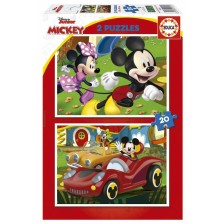 Παζλ 2-σε-1 Educa Mickey Mouse Fun House, 2 x 20 κομμάτια