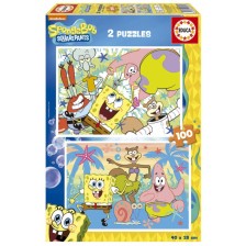 Παζλ 2 σε 1, Educa, Sponge Bob, 2 x 100 τεμάχια