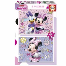 Παζλ, Educa, Minnie Mouse, 2 x 48 τεμάχια
