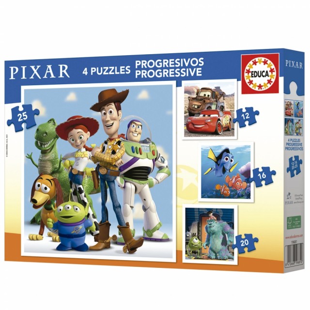 Progressive puzzle, Educa, Disney Pixar, 12-16-20-25 τεμάχια
