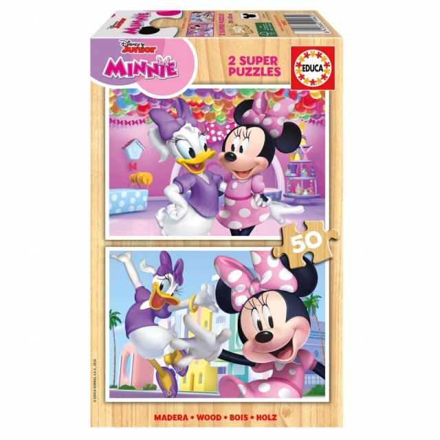 Ξύλινο παζλ Minnie Mouse, 2 x 50 τεμάχια