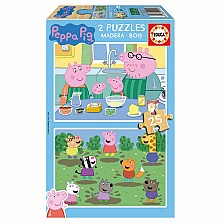 Ξύλινο παζλ Peppa Pig, 2 x 25 τεμάχια