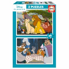 Παζλ Disney animals 2 σε 1, 2 x 48 κομμάτια
