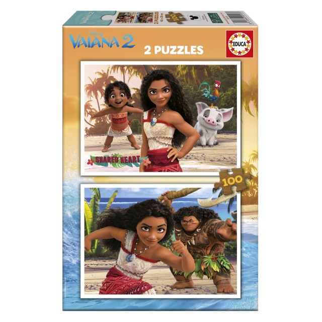 Puzzle, Educa, Moana II, 2 x 100 τεμάχια